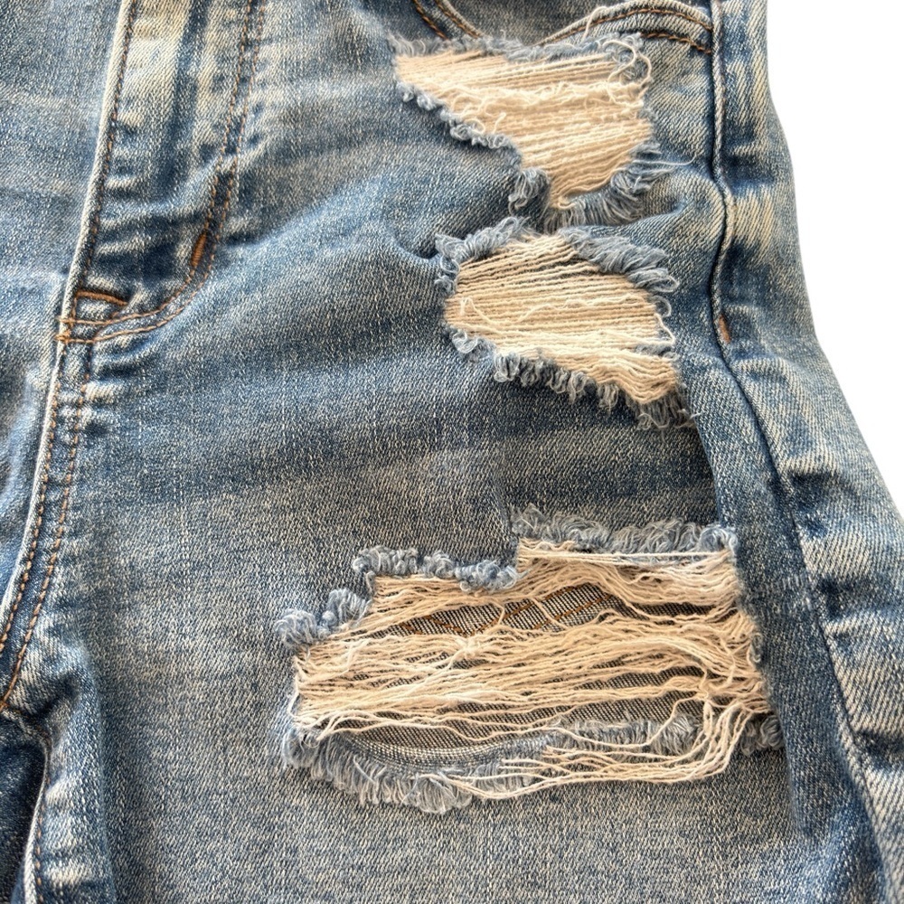 American Eagle Curvy Hi Rise Shortie Shorts Size 4 Next Level Stretch Distressed - Picture 4 of 13